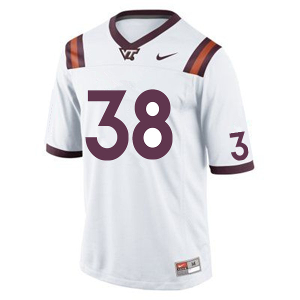 Men #38 Amare Barno Virginia Tech Hokies College Football Jerseys Sale-White - Click Image to Close